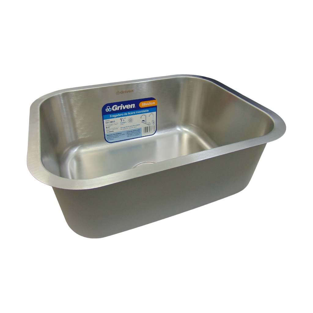 FREGADERO DE SOBREPONER 58X45 CM DE ACERO INOXIDABLE GRIVEN
