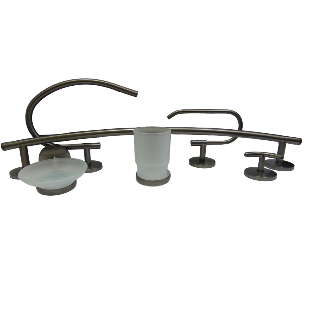 JUEGO DE ACCESORIOS DE BANO 6 PIEZAS GRIVEN GUN METAL