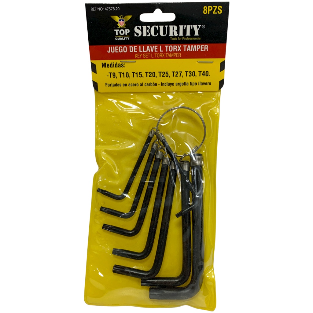 JUEGO DE LLAVES L TORX TAMPER SECURITY