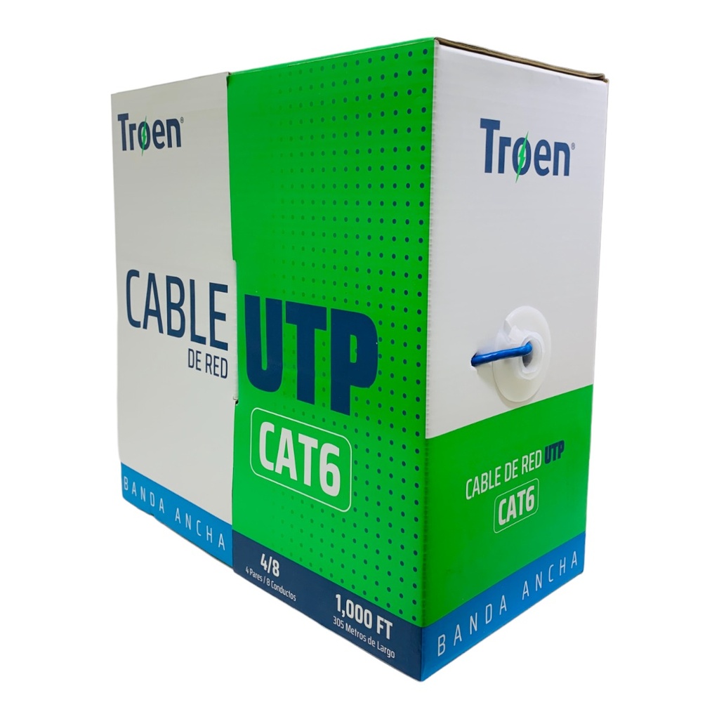 BOBINA DE CABLE DE RED UTP CAT6 305 METROS TROEN