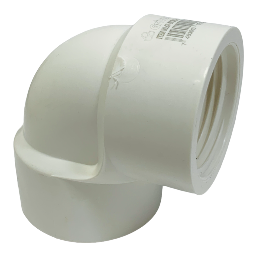 CODO 90GR DE PVC 1" CON ROSCA BLANCO GRIVEN
