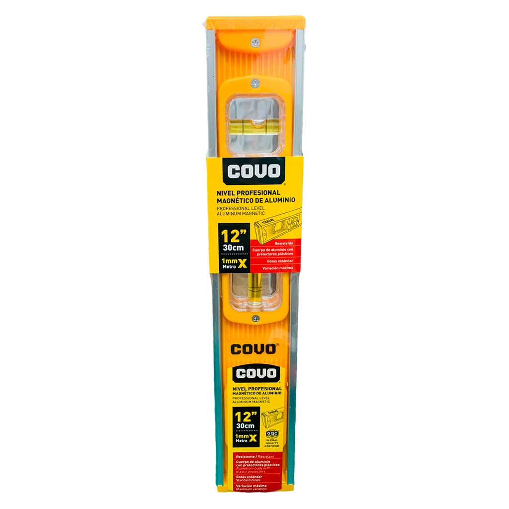 NIVEL PROFESIONAL MAGNETICO DE ALUMINIO 12" COVO