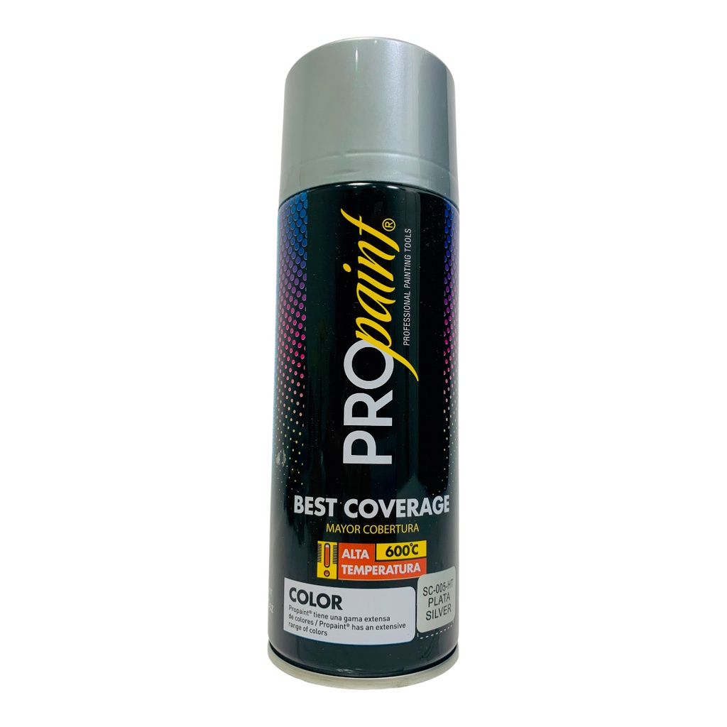 PINTURA EN SPRAY PLATA ALTA TEMPERATURA PRO PAINT