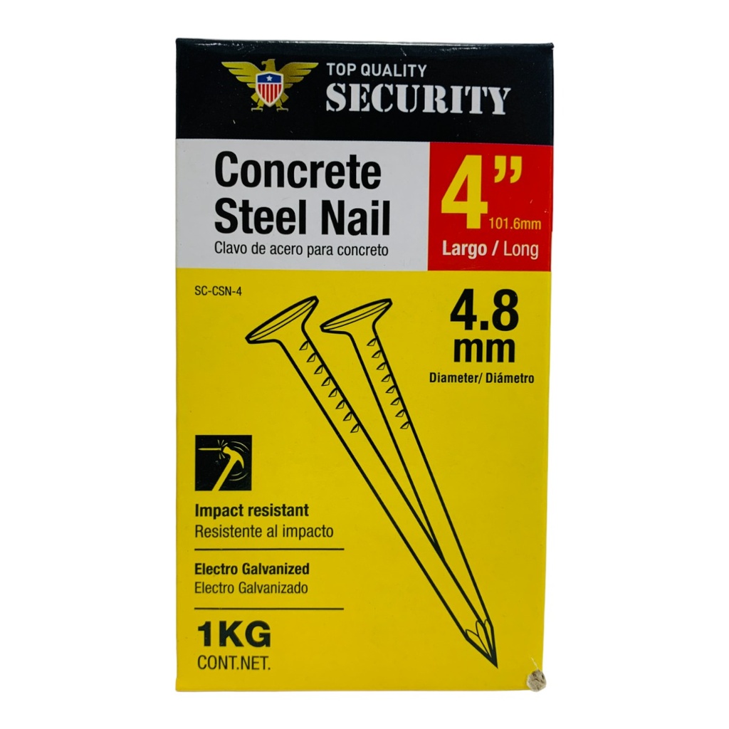 CLAVO DE ACERO PARA CONCRETO 4" SECURITY