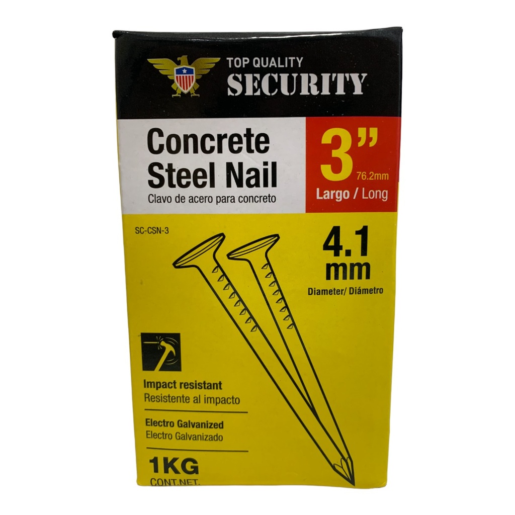 CLAVO DE ACERO PARA CONCRETO 3" SECURITY