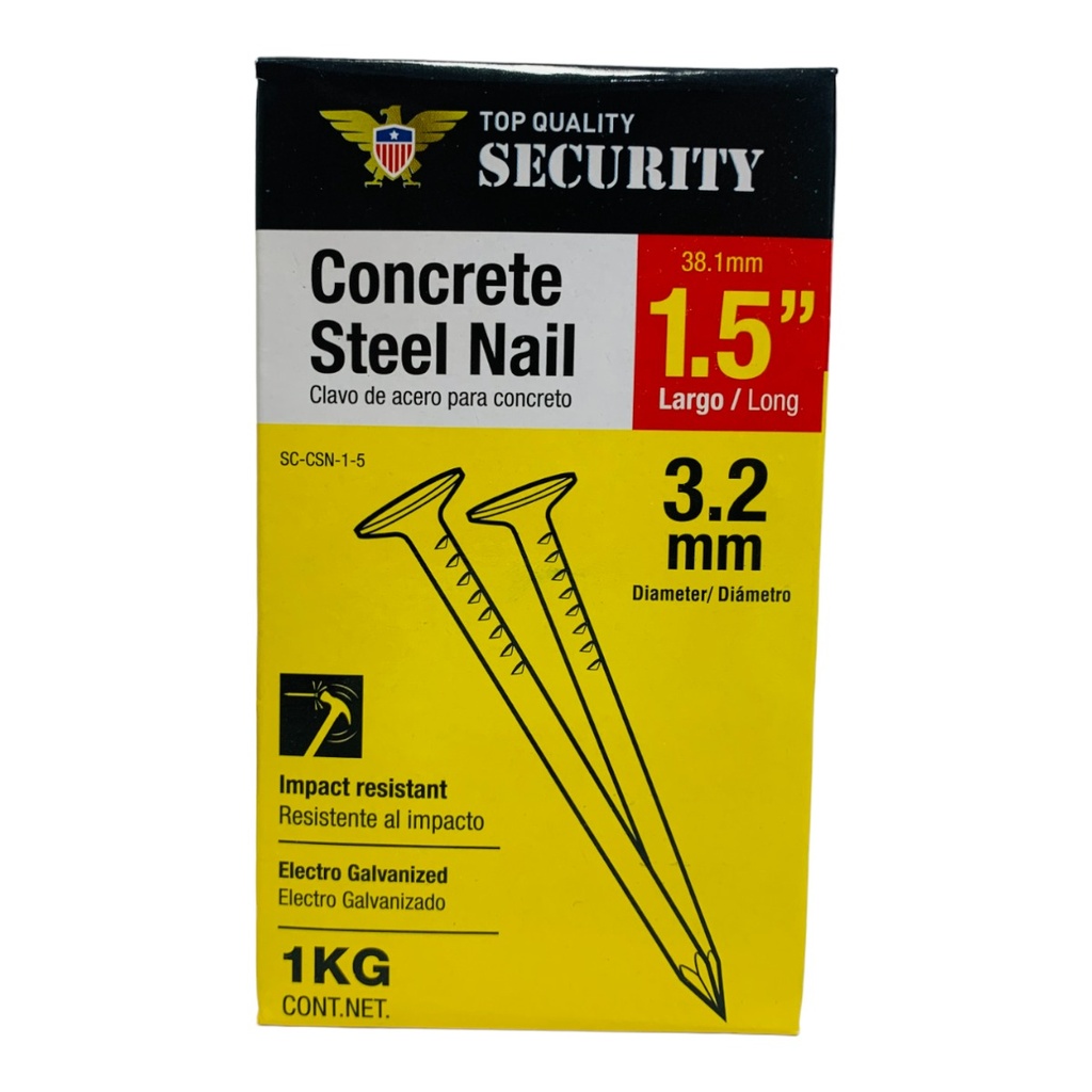 CLAVO DE ACERO PARA CONCRETO 1.5" SECURITY