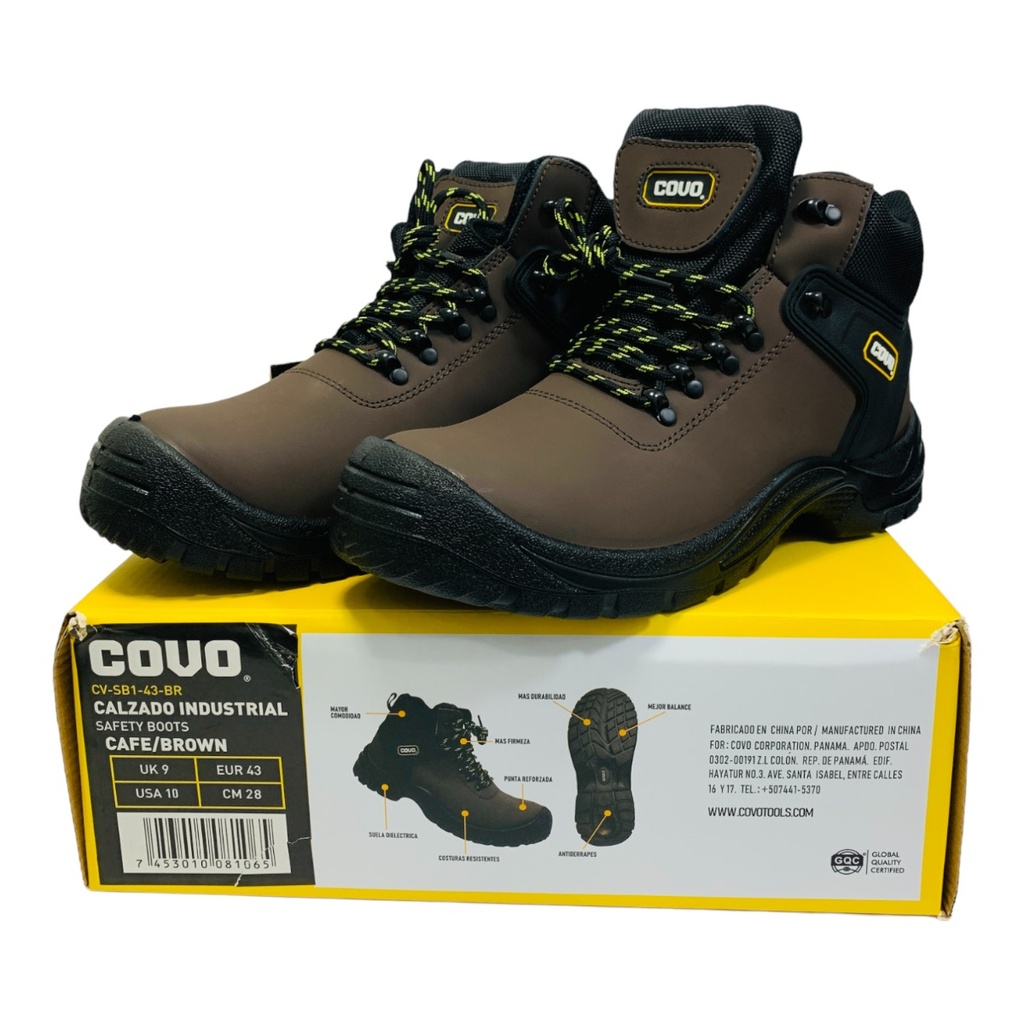 BOTAS DE SEGURIDAD MARRONES TALLA 43 COVO