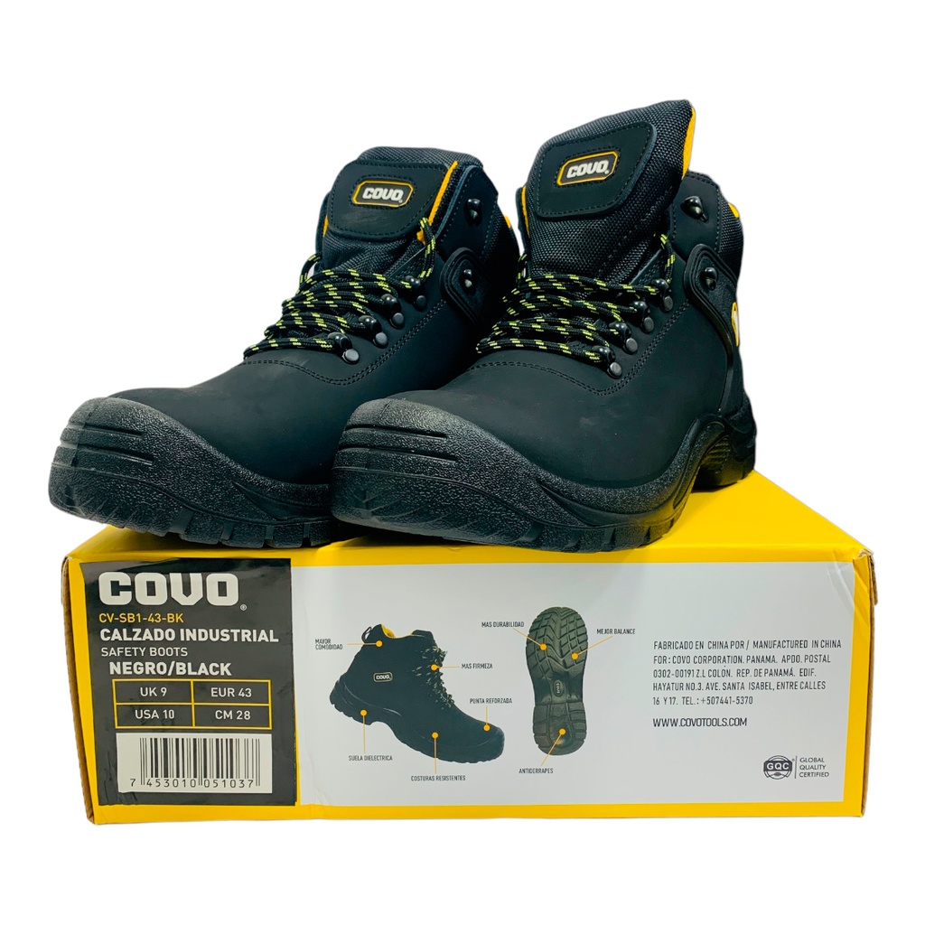BOTAS DE SEGURIDAD NEGRAS TALLA 43 COVO