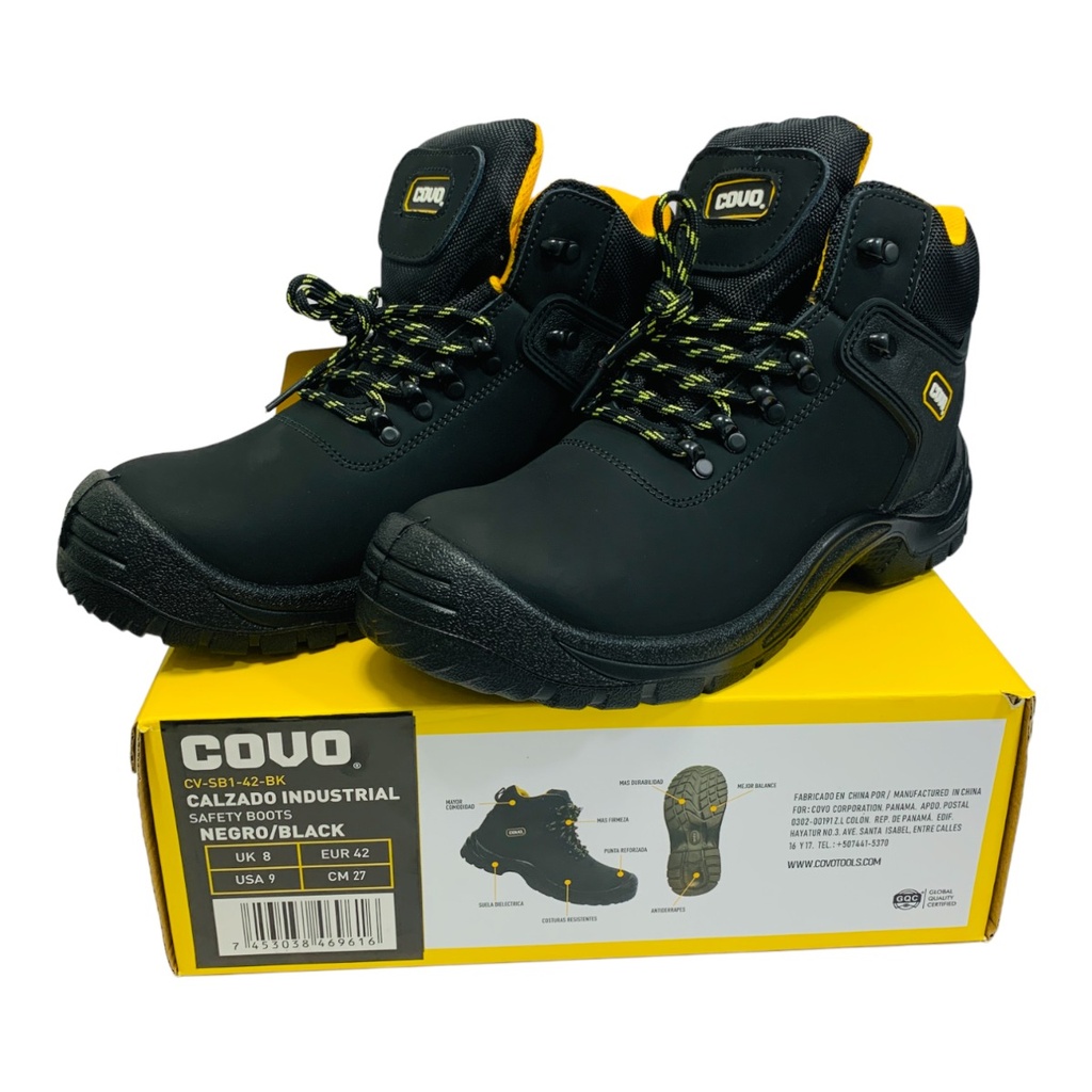 BOTAS DE SEGURIDAD NEGRAS TALLA 42 COVO
