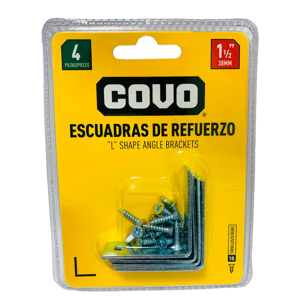ANGULO 1 1/2" ACERO 4 PZAS COVO