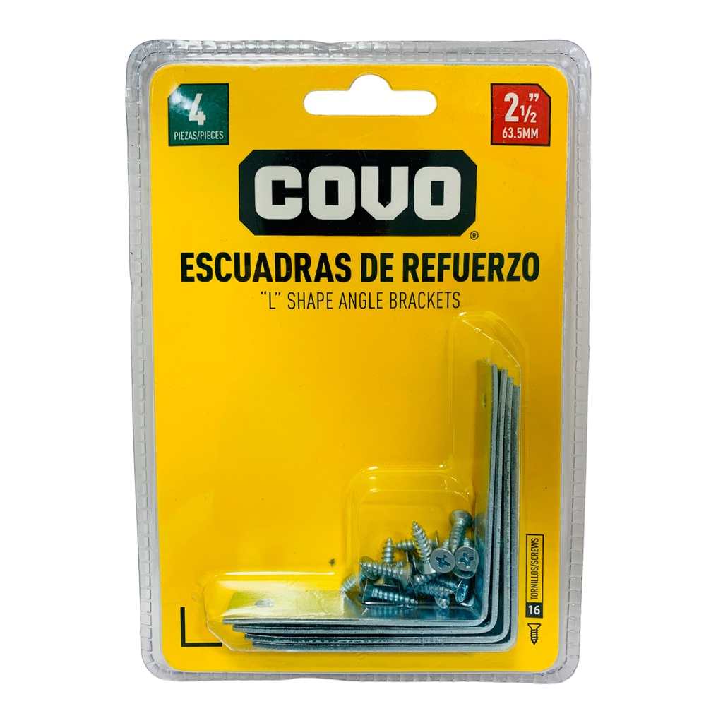 ANGULO 2 1/2" ACERO 4 PZAS COVO
