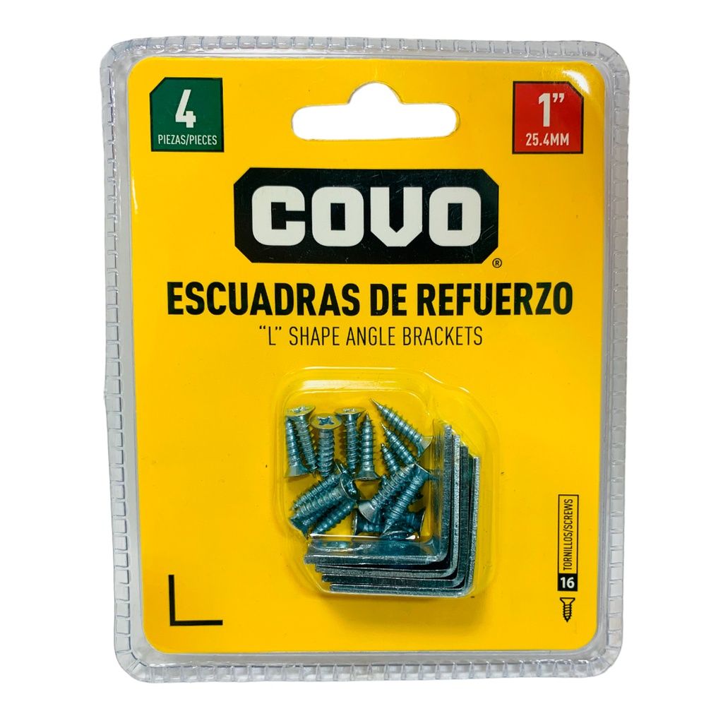ANGULO 1" ACERO 4 PZAS COVO