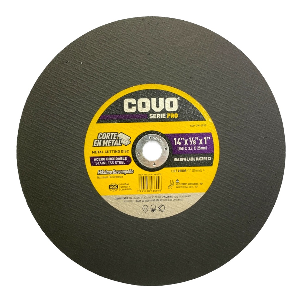 DISCO ULTRAFINO 14" DE CORTE COVO PRO