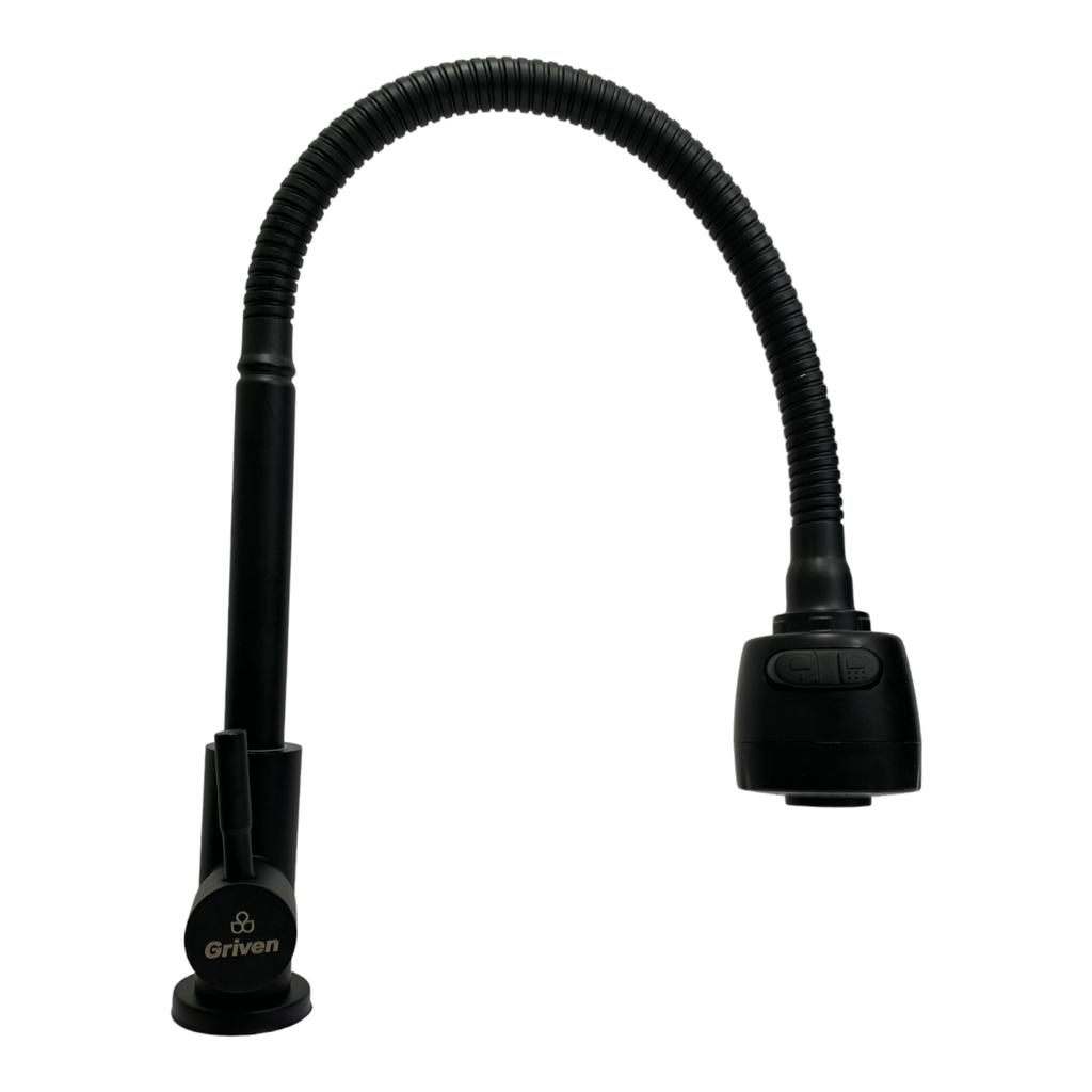 GRIFERIA PARA FREGADERO CUELLO FLEXIBLE NEGRO GRIVEN BLACK