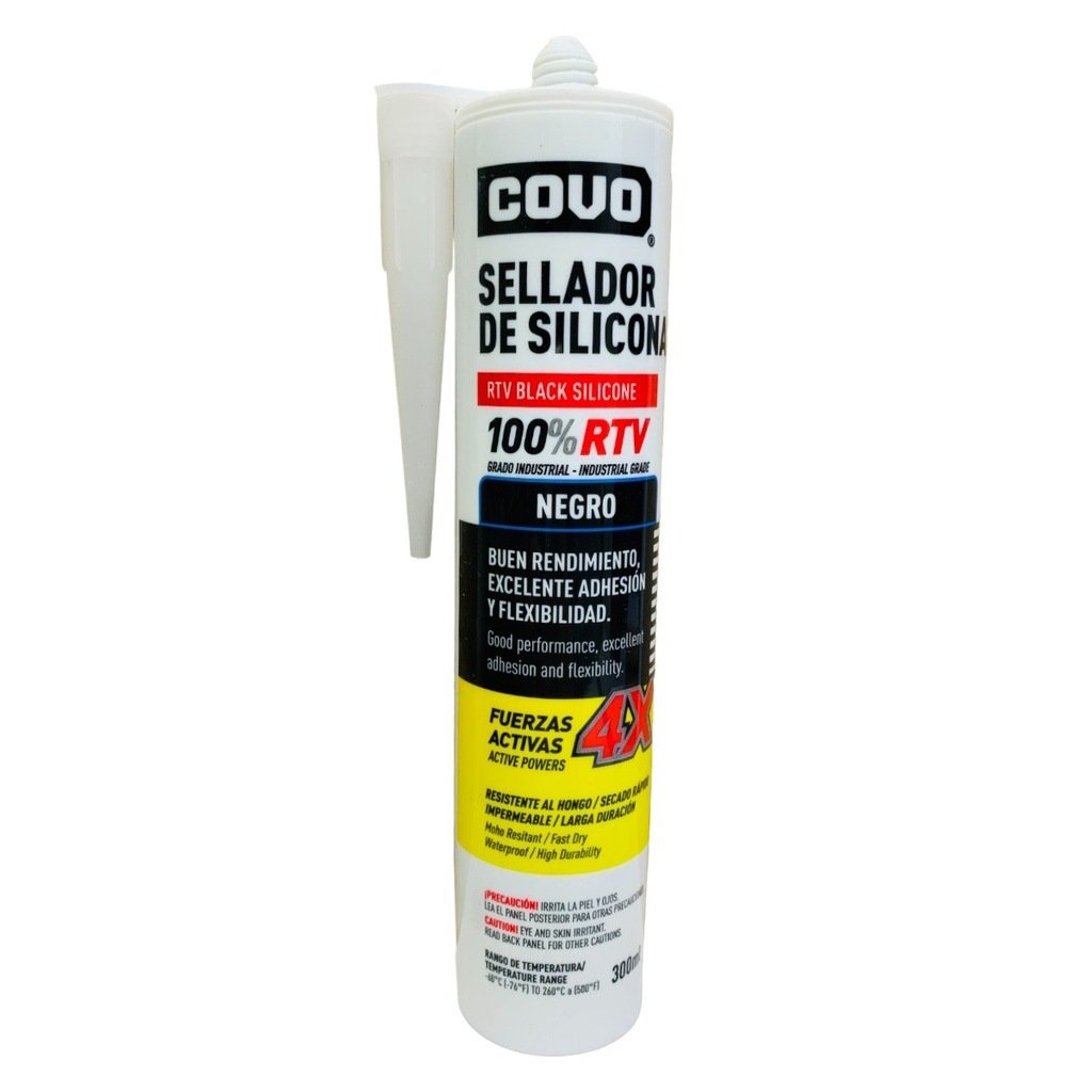 SELLADOR DE SILICONA RTV NEGRO 300ML COVO