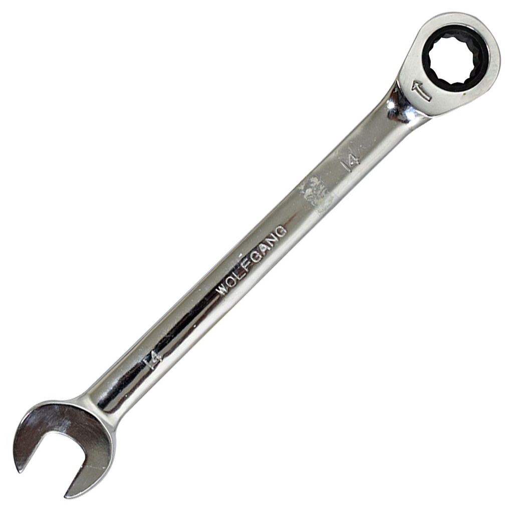 LLAVE COMBINADA 14MM CON RATCHET FIJO WOLFGANG