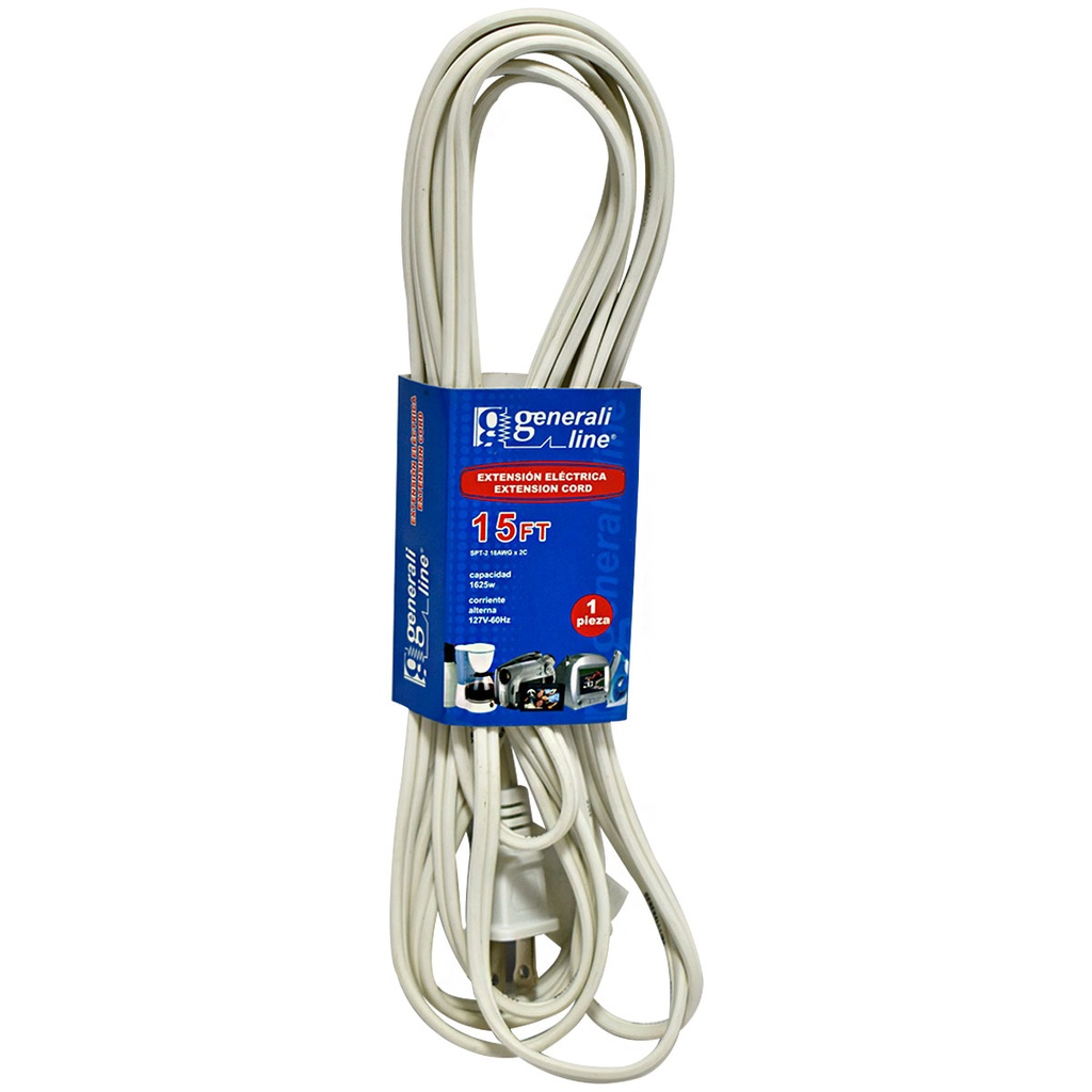 EXTENSION ELECTRICA 15FT 3 TOMAS GENERALI LINE