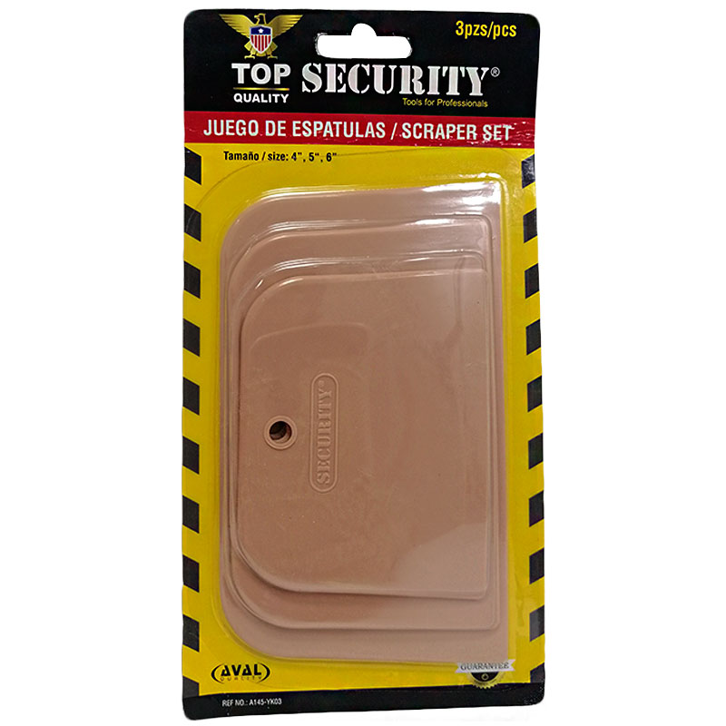JUEGO DE ESPATULAS PVC 3PZAS SECURITY