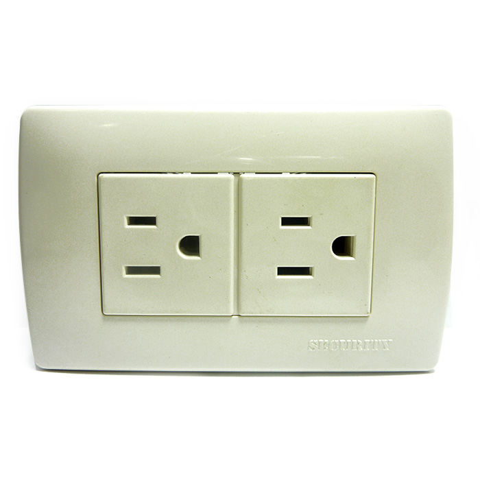 TOMACORRIENTE DOBLE CON TIERRA BEIGE SECURITY