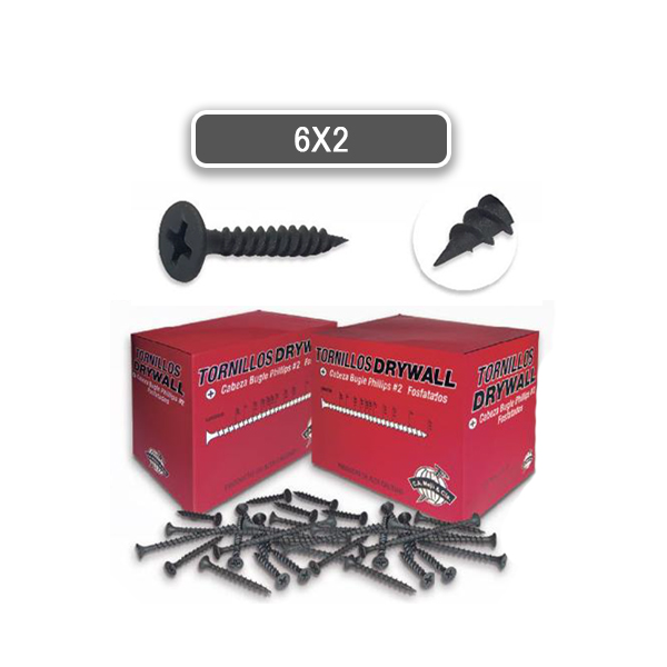 TORNILLO DRYWALL 6X2 ROSCA FINA MEJIA