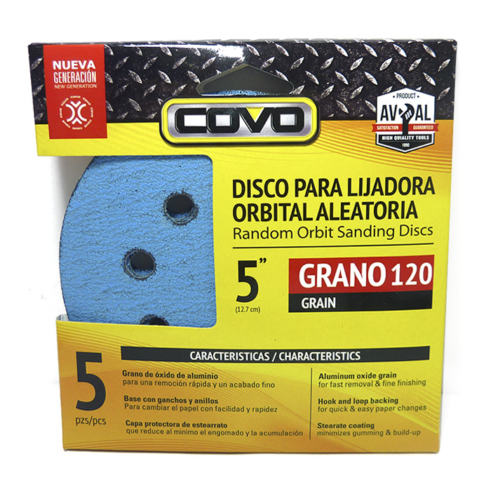DISCO PARA LIJADORA ORBITAL ALEATORIO 5"  COVO (G120)