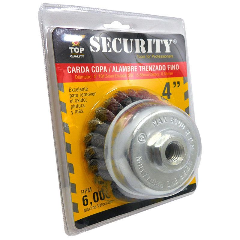 DISCO CEPILLO DE COPA DE ALAMBRE 4" SECURITY