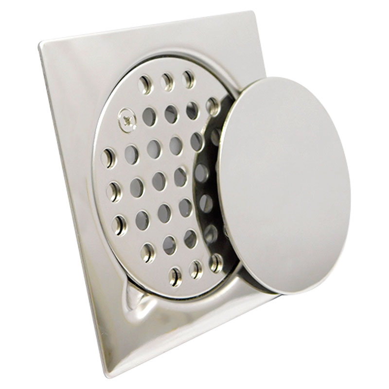 DESAGUE DE PISO 4" X 4" CON TAPA GRIVEN