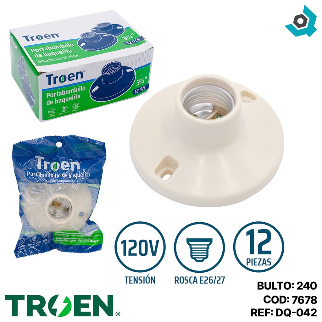 SOCATE PARA BOMBILLOS 3.5" TROEN