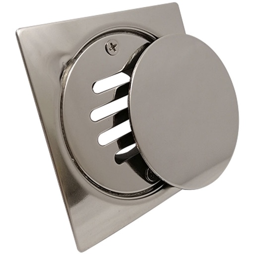[7856] DESAGUE DE PISO 4" X 4" ACERO INOXIDABLE CON TAPA GRIVEN