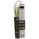 REGLETA ELECTRICA 6 TOMAS CON PUERTO USB TROEN