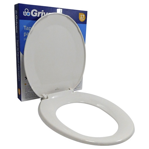 [8087] ASIENTO PARA INODORO 17" BLANCO REDONDO GRIVEN