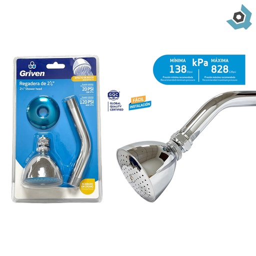 [8107] REGADERA PARA BANO 2 1/2" CROMADA GRIVEN