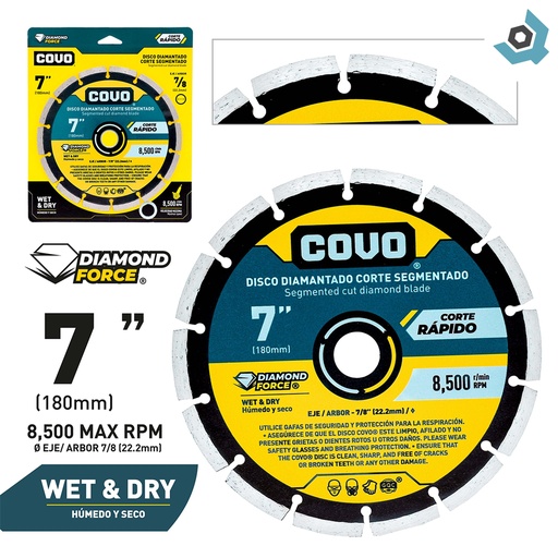 [8128] DISCO DIAMANTADO 7 1/4" SEGMENTADO COVO