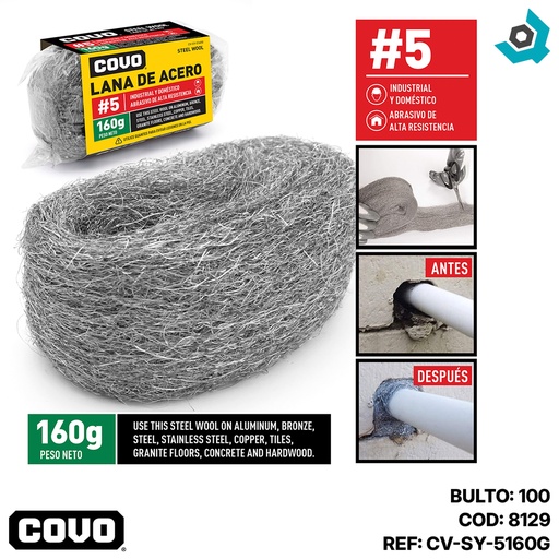 [8129] LANA DE ACERO #5 160GR COVO