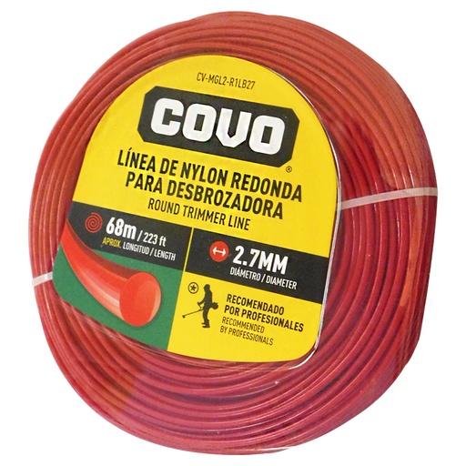 [8181] NYLON REDONDO PARA DESMALEZADORA 68MT X 2.7MM COVO