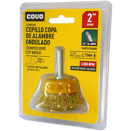 [8185] DISCO CEPILLO COPA DE ALAMBRE 2" X 1/4" COVO