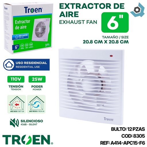 [8305] EXTRACTOR DE AIRE 6" TROEN
