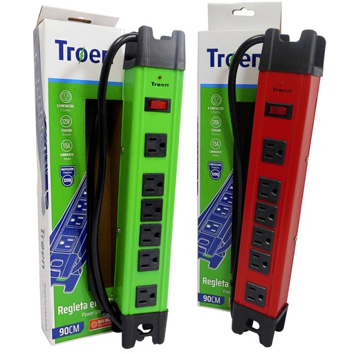 [8326] REGLETA ELETECTRICA 5 TOMAS CON TIERRA TROEN