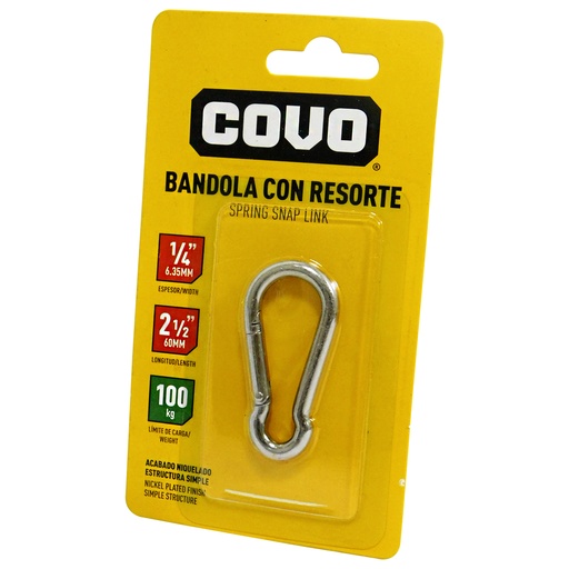 [8338] BANDOLA MOSQUETON 2 1/2" DE ACERO COVO