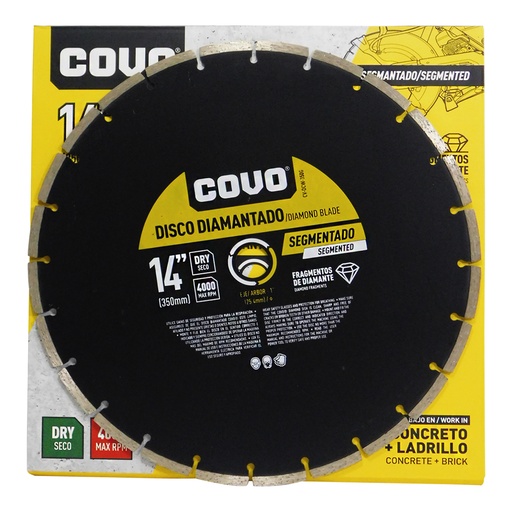 [8349] DISCO DIAMANTADO 14" X 1" SEGMATADO COVO