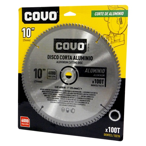 [8352] DISCO DE SIERRA 10" PARA ALUMINIO COVO
