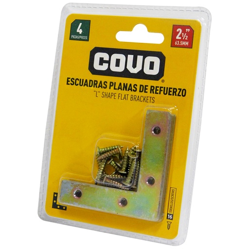 [8354] ANGULO PLANO 2 1/2" ACERO 4 PZAS COVO