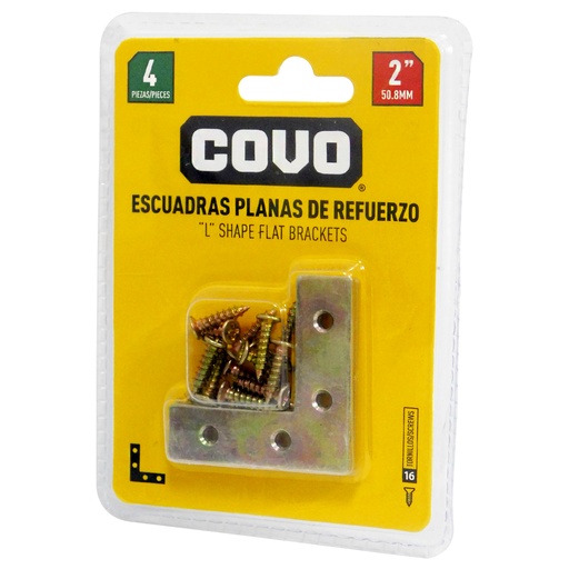 [8355] ANGULO PLANO 2" ACERO 4 PZAS COVO