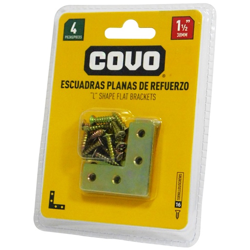 [8356] ANGULO PLANO 1 1/2" ACERO 4 PZAS COVO