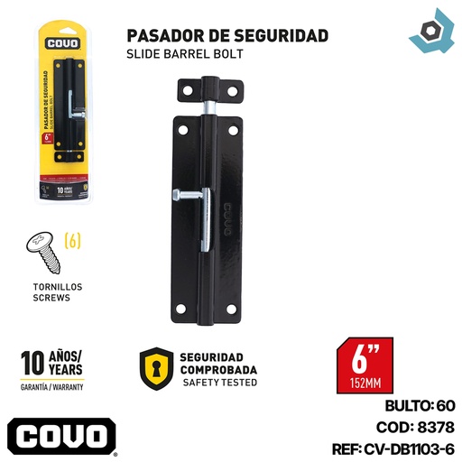 [8378] PASADOR DE SEGURIDAD 6" COVO
