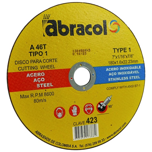 [8429] DISCO PARA CORTE 7" DE METAL ABRACOL