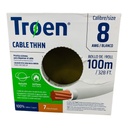 CABLE ELECTRICO 8 AWG BLANCO 7 HILOS TROEN