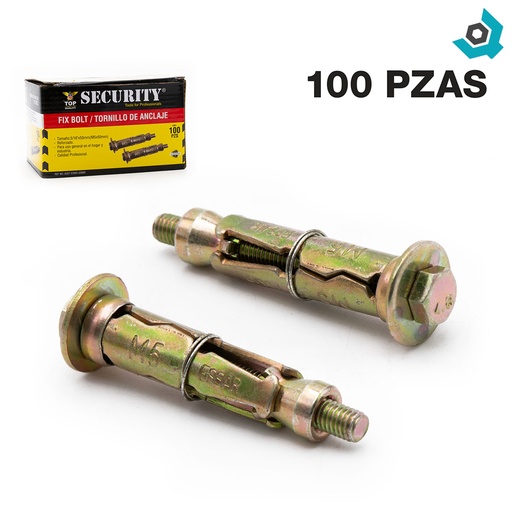 [8512] TORNILLO 3/16" X 50MM CON RAMPLUG METALICO SEGURITY