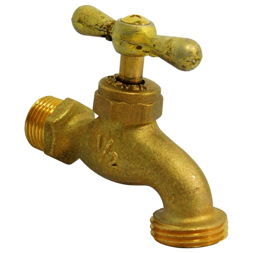 [8525] LLAVE DE CHORRO 1/2" BRONCE SIN PICO GRINVE