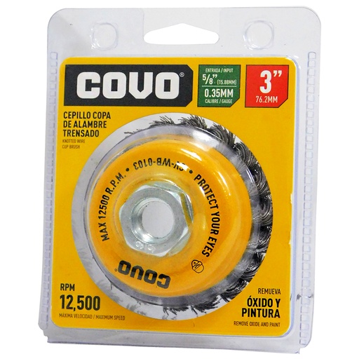 [8579] DISCO CEPILLO COPA DE ALAMBRE 3" X 5/8" COVO